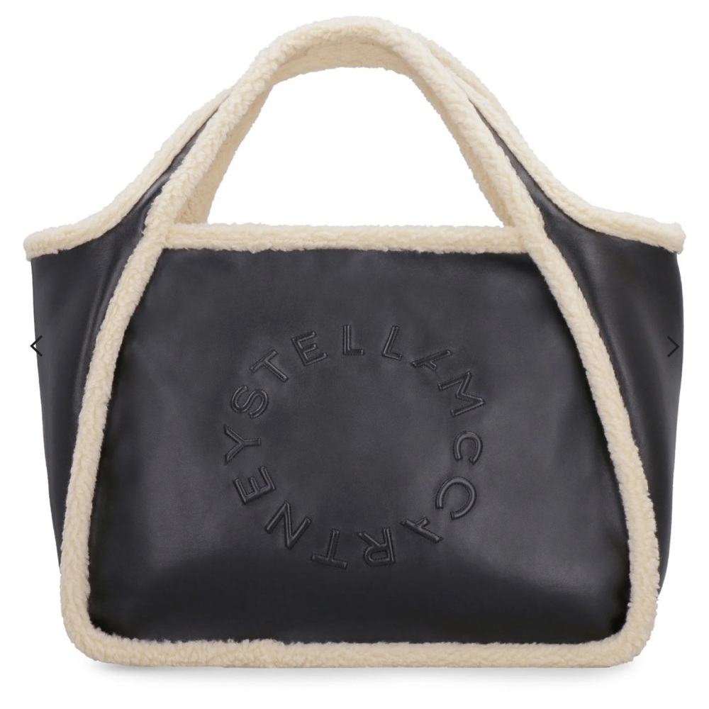Stella McCartney black vegan and faux fur shoulder bag